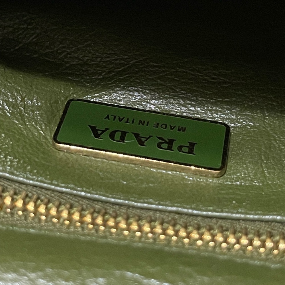 Prada Exotic Green & Brown Python Microfiber Bag - Picture 15 of 16